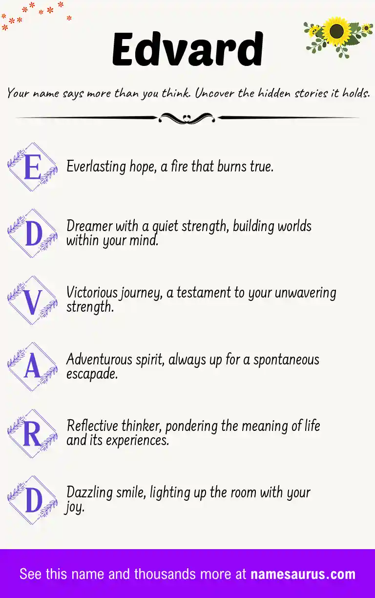 Acrostic poem about Edvard.