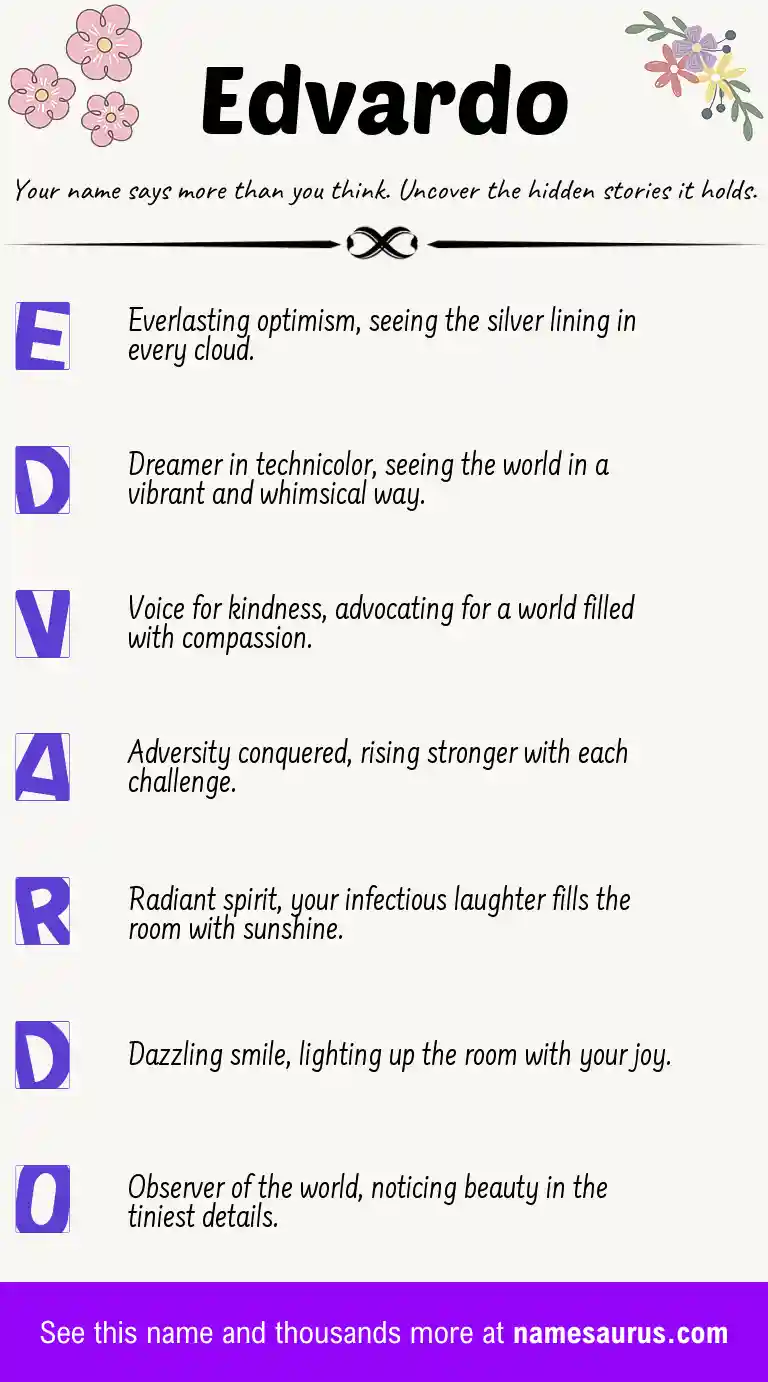 Acrostic poem about Edvardo.