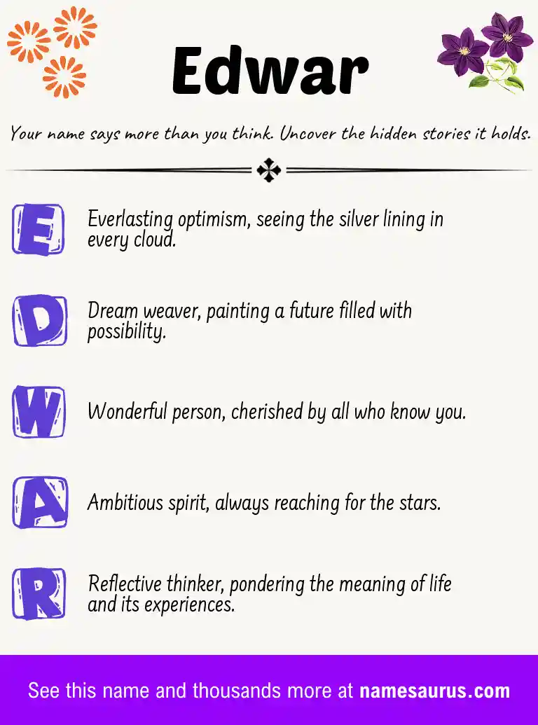 Acrostic poem about Edwar.