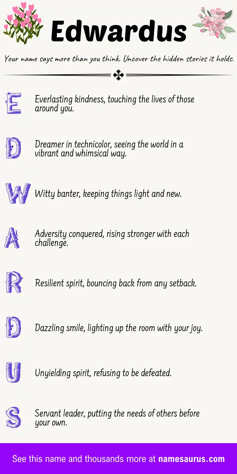 Acrostic poem about Edwardus.