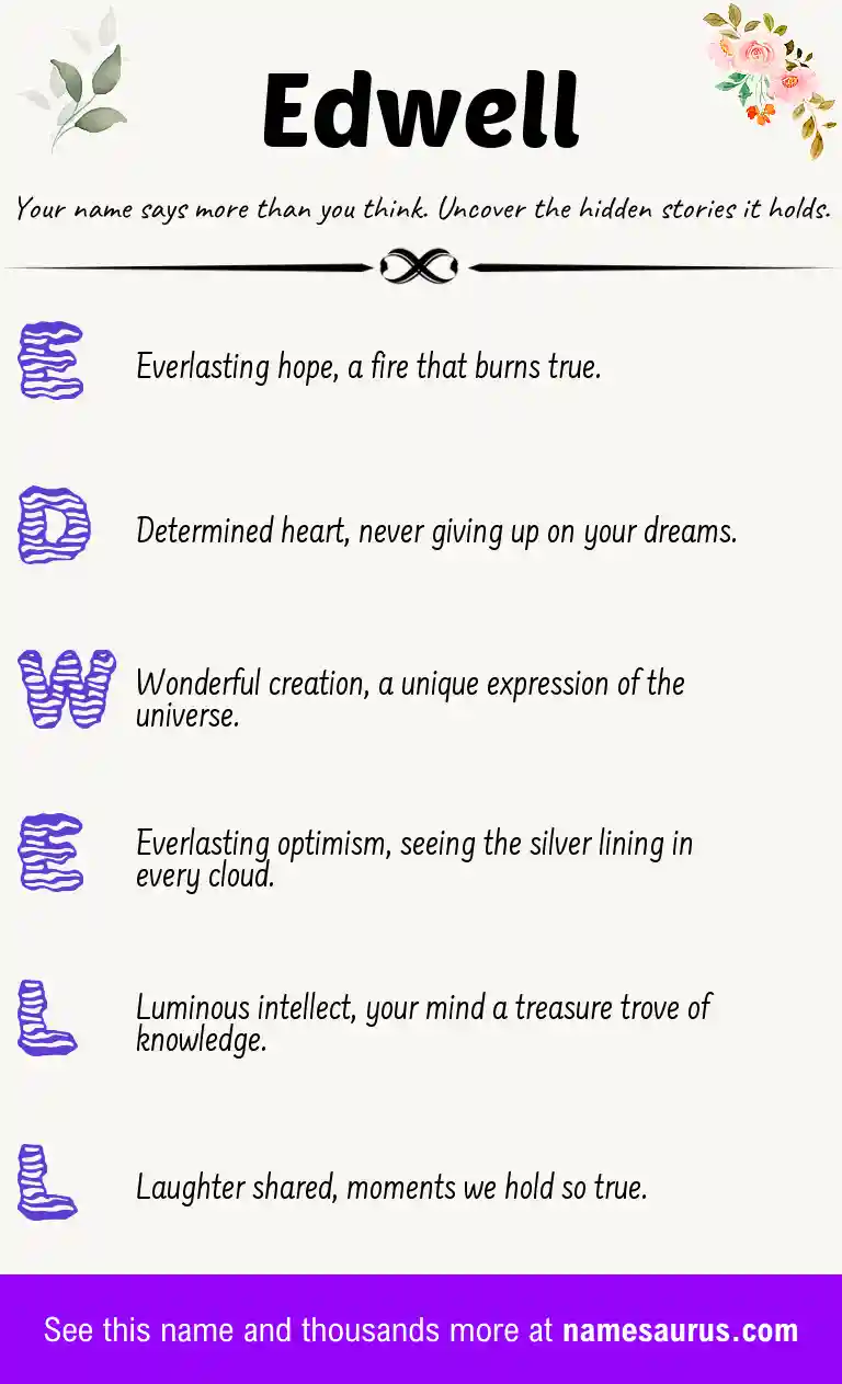 Acrostic poem about Edwell.