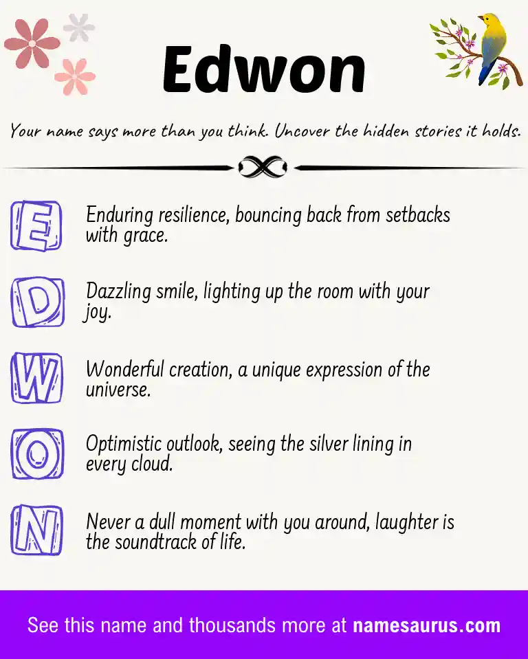 Acrostic poem about Edwon.