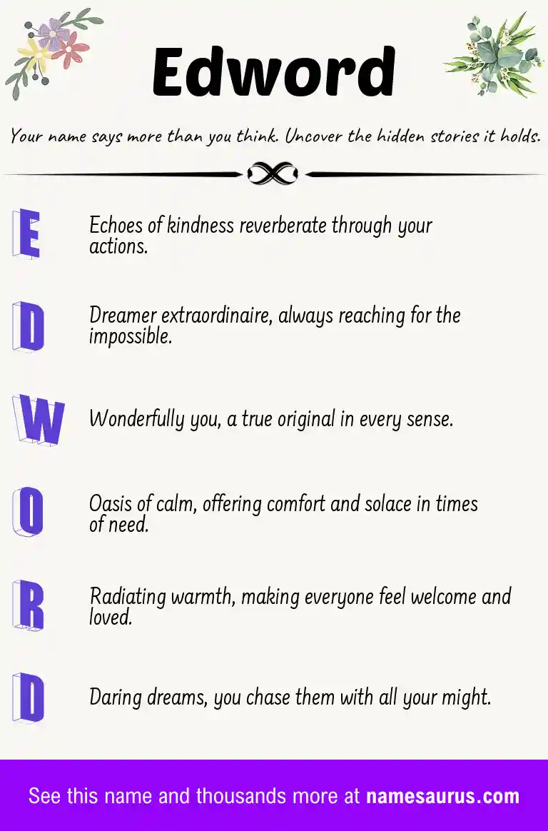 Acrostic poem about Edword.