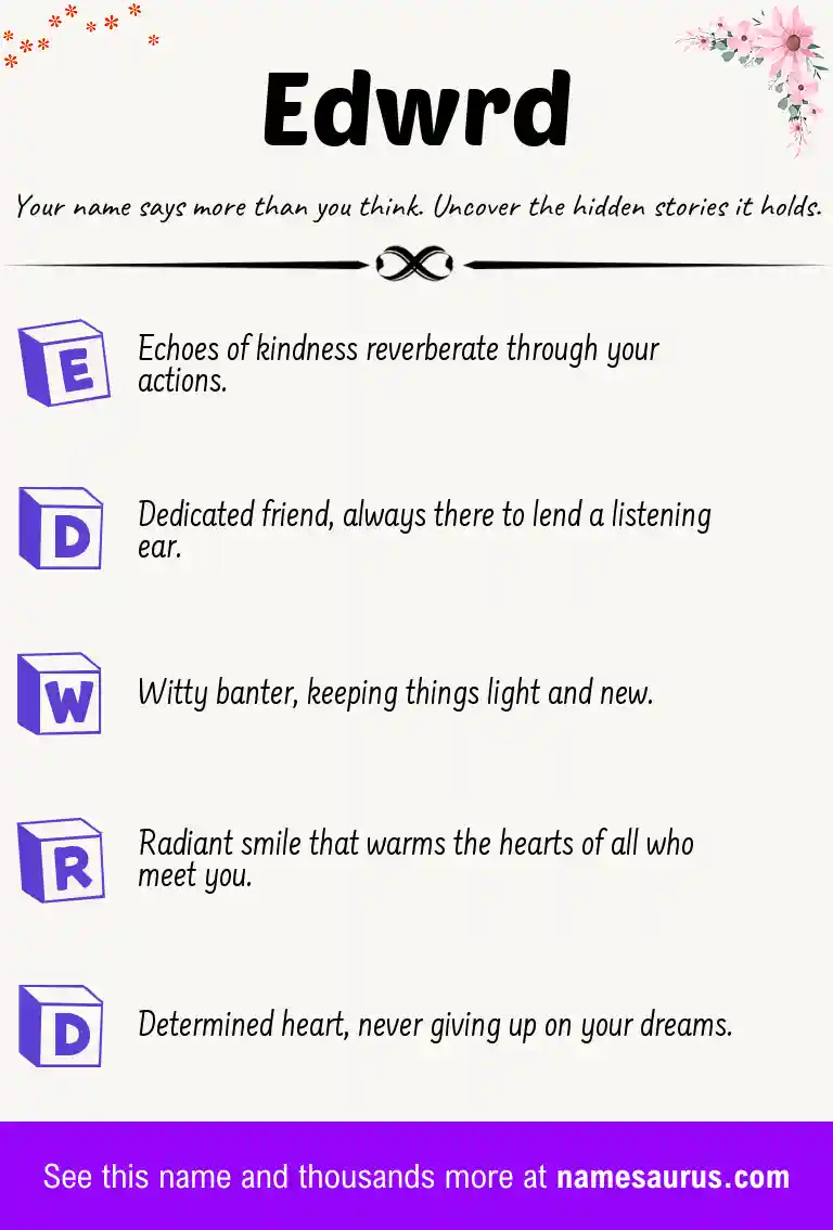 Acrostic poem about Edwrd.