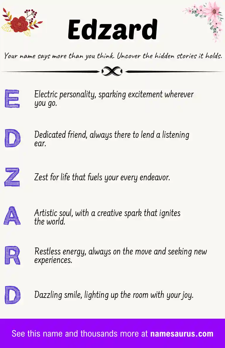 Acrostic poem about Edzard.