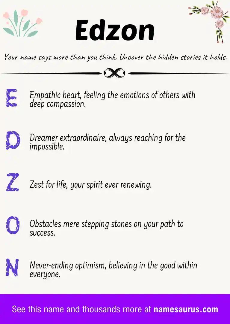 Acrostic poem about Edzon.