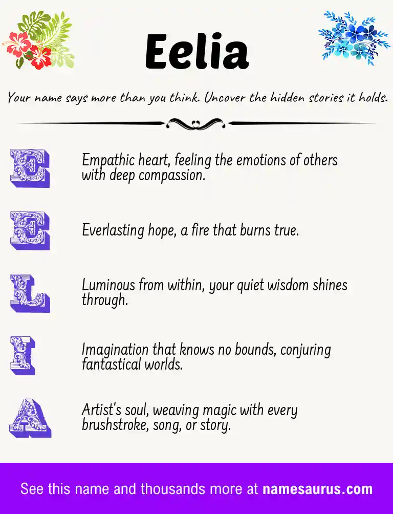 Acrostic poem about Eelia.
