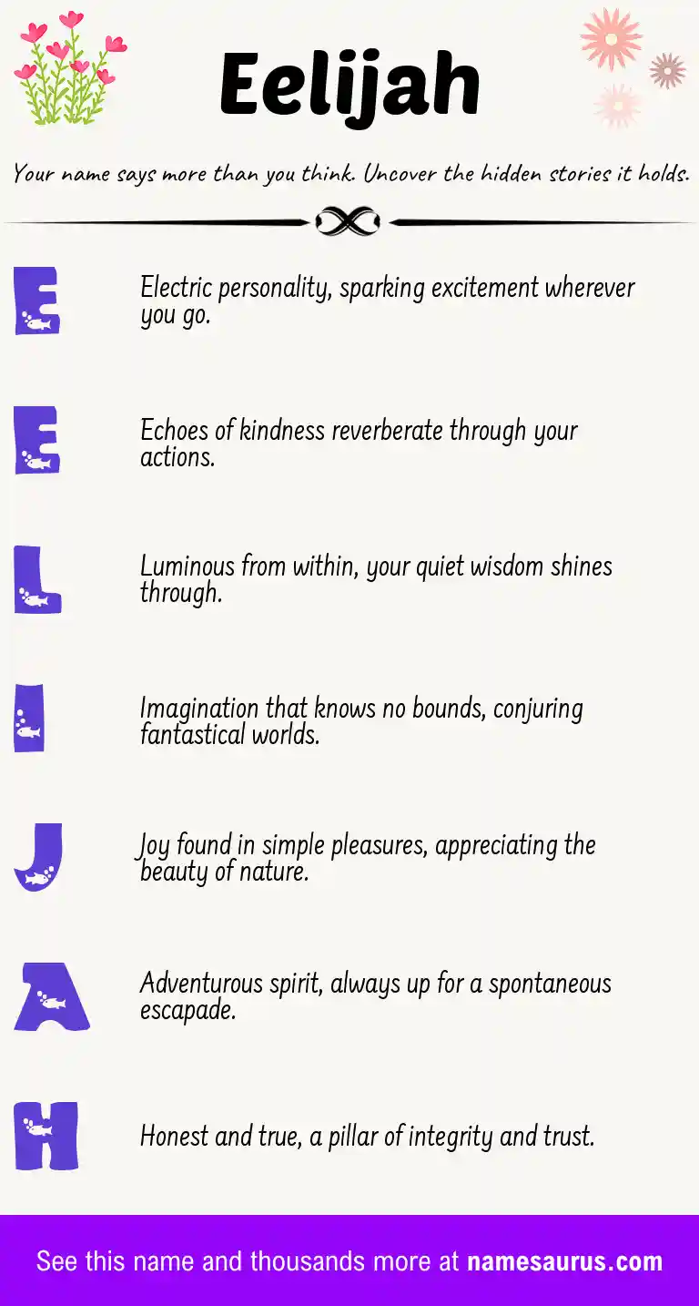Acrostic poem about Eelijah.