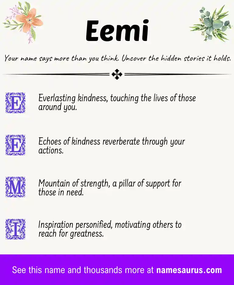Acrostic poem about Eemi.