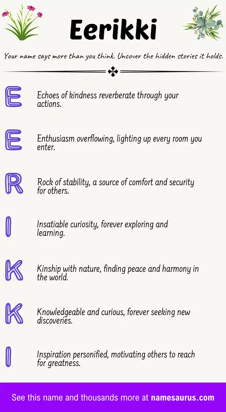 Acrostic poem about Eerikki.