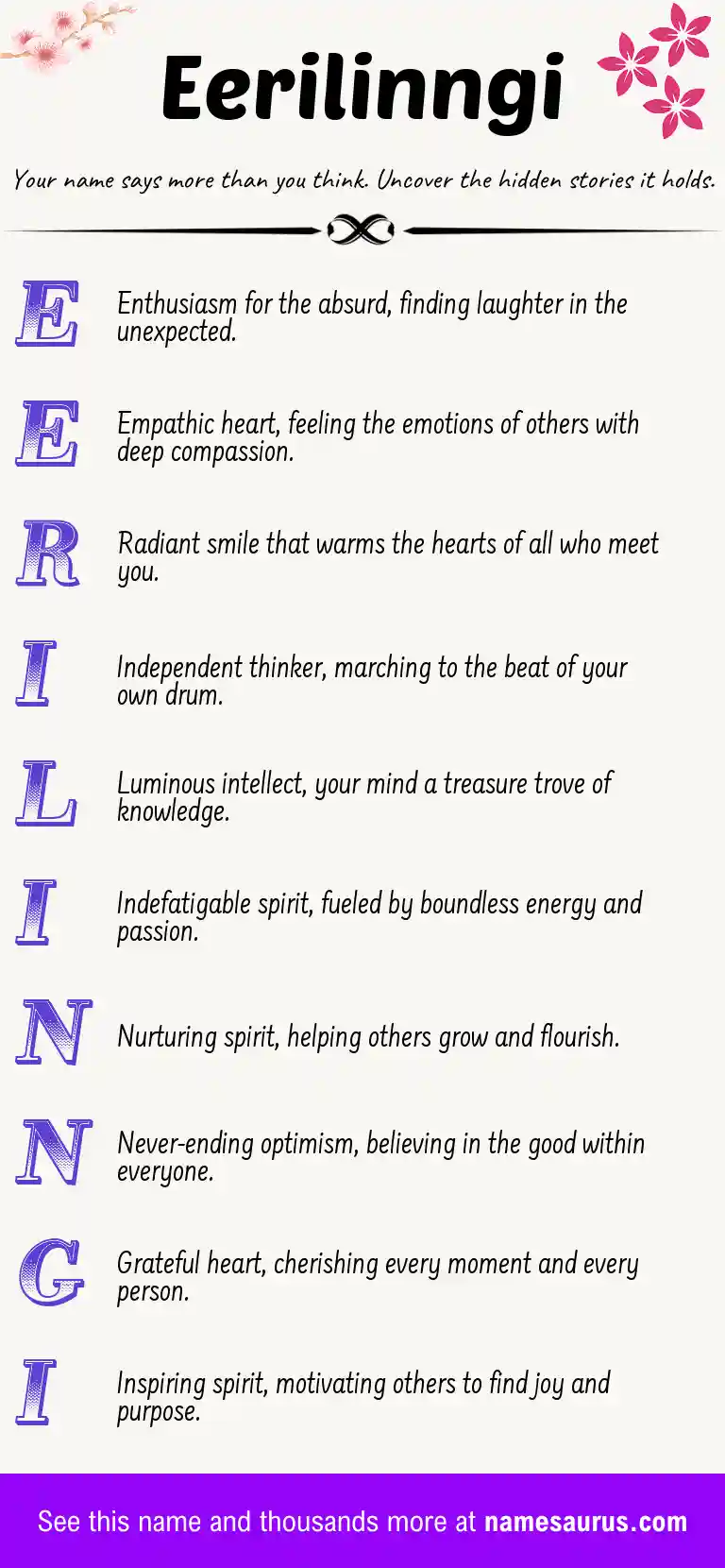 Acrostic poem about Eerilinngi.
