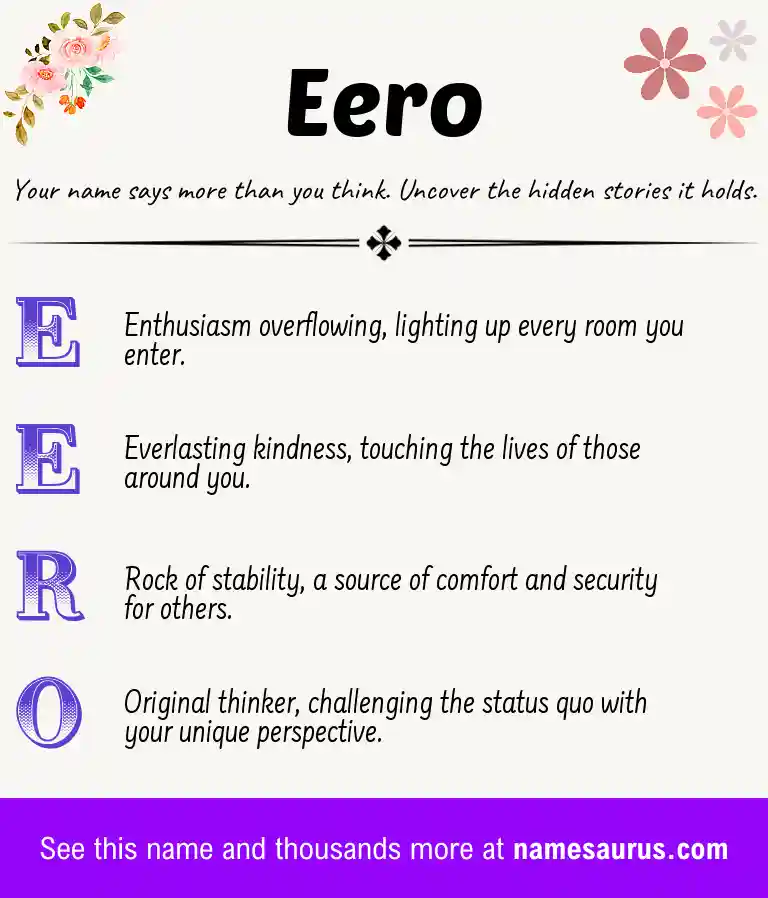 Acrostic poem about Eero.