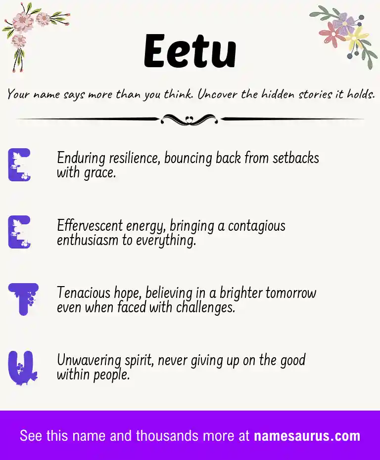 Acrostic poem about Eetu.