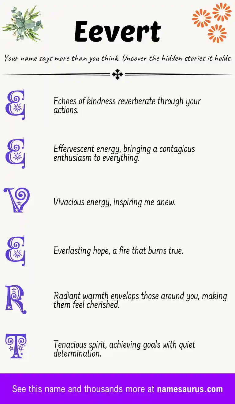 Acrostic poem about Eevert.