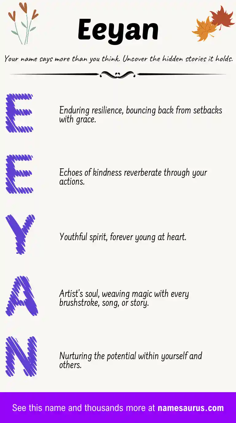 Acrostic poem about Eeyan.