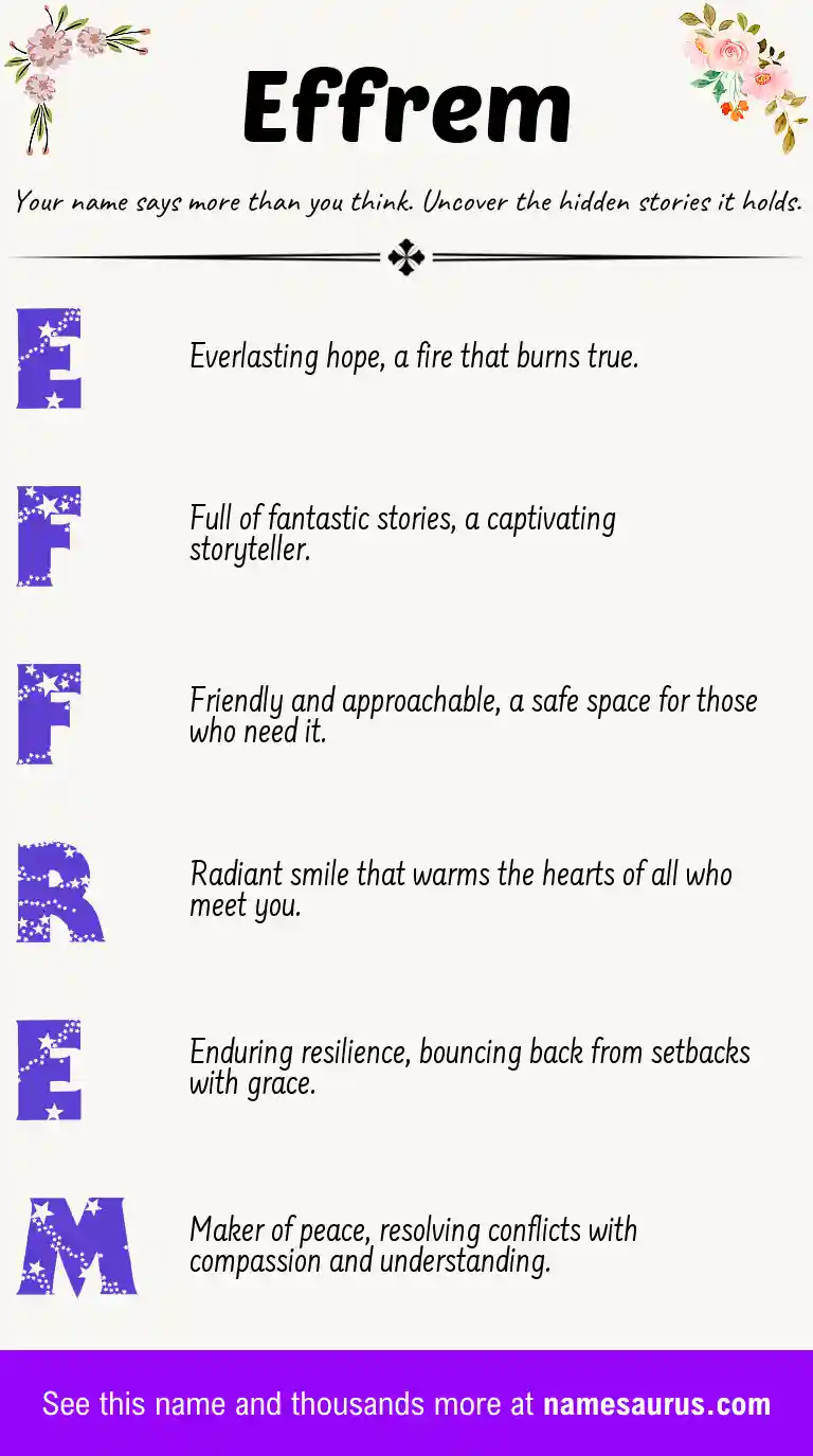 Acrostic poem about Effrem.