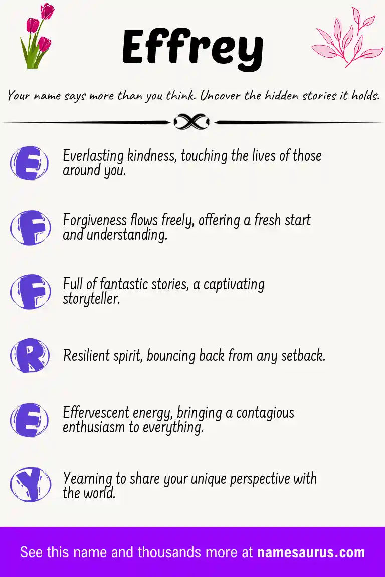 Acrostic poem about Effrey.