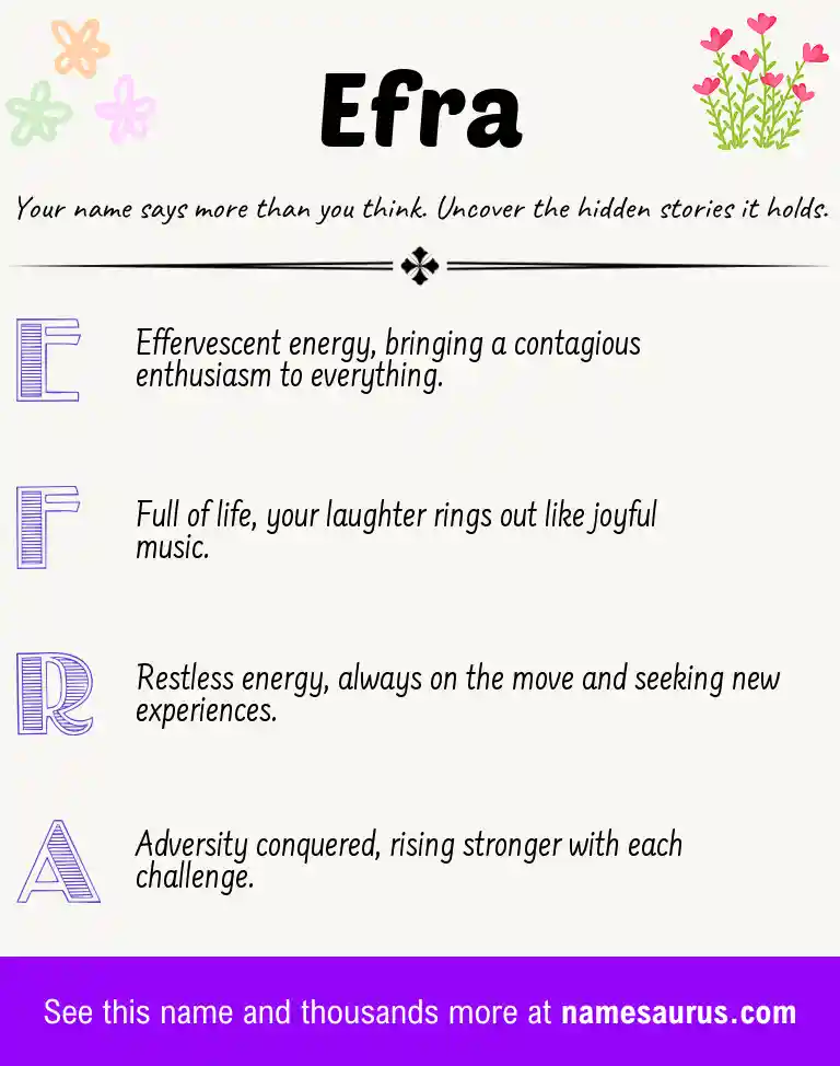 Acrostic poem about Efra.