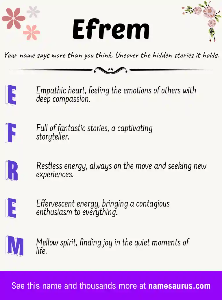 Acrostic poem about Efrem.