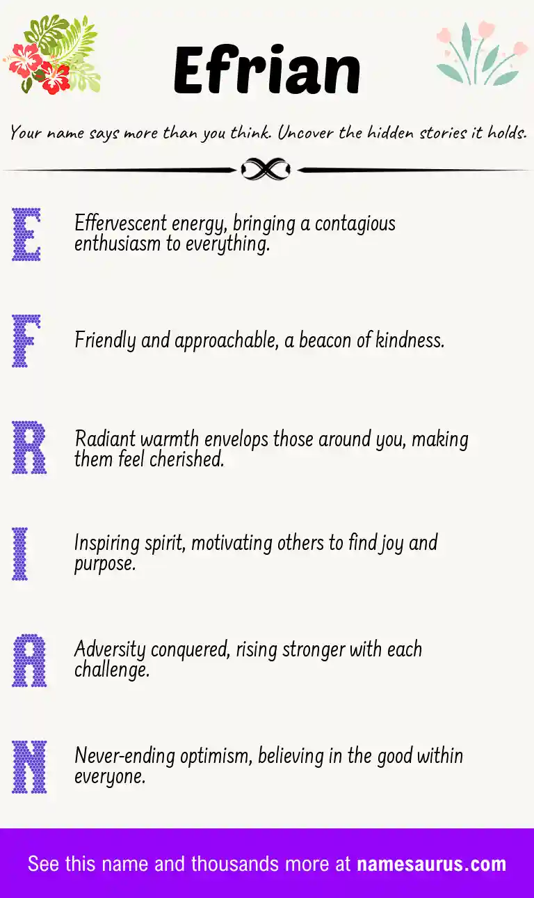 Acrostic poem about Efrian.