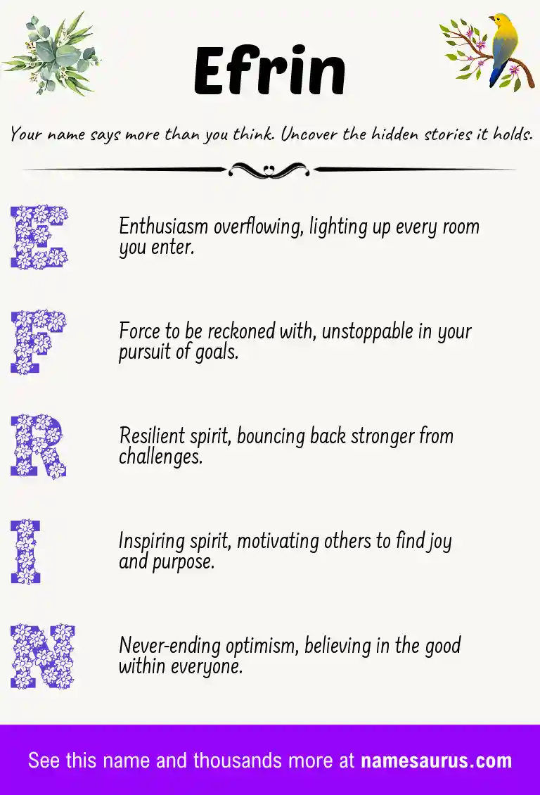 Acrostic poem about Efrin.