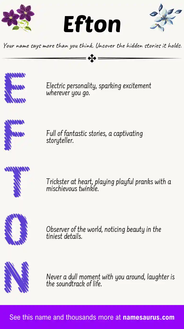 Acrostic poem about Efton.