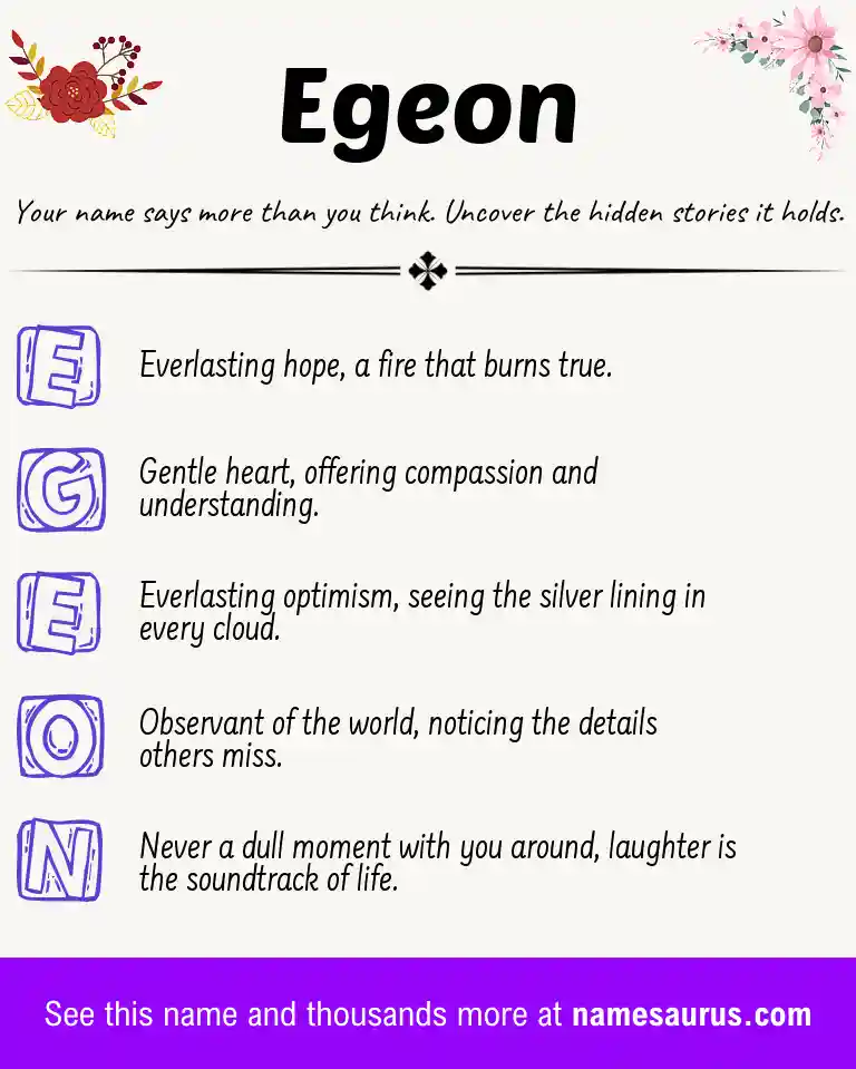 Acrostic poem about Egeon.