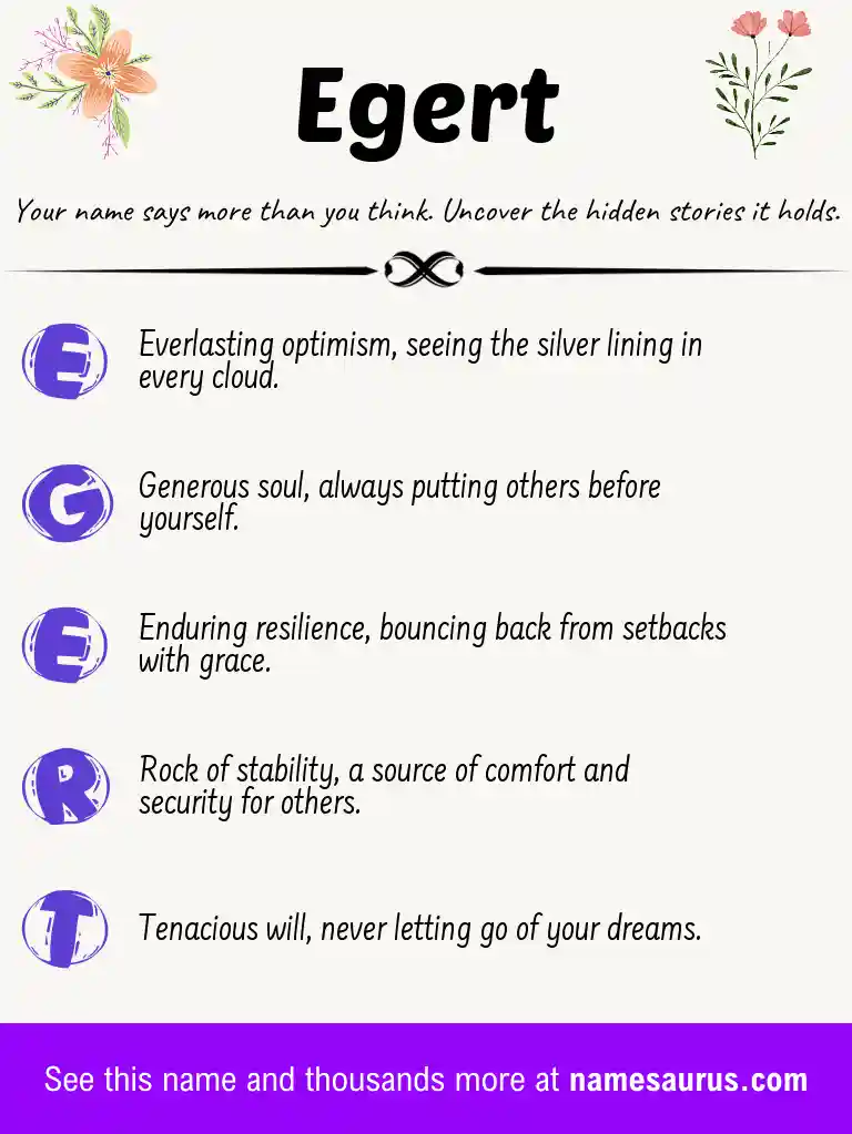 Acrostic poem about Egert.