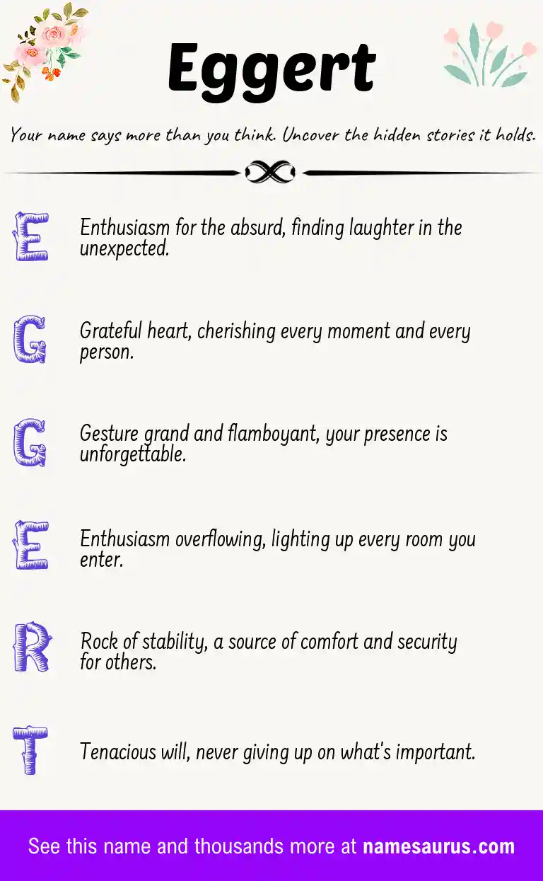 Acrostic poem about Eggert.