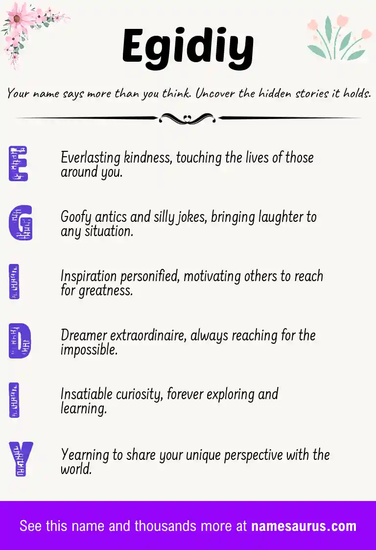 Acrostic poem about Egidiy.