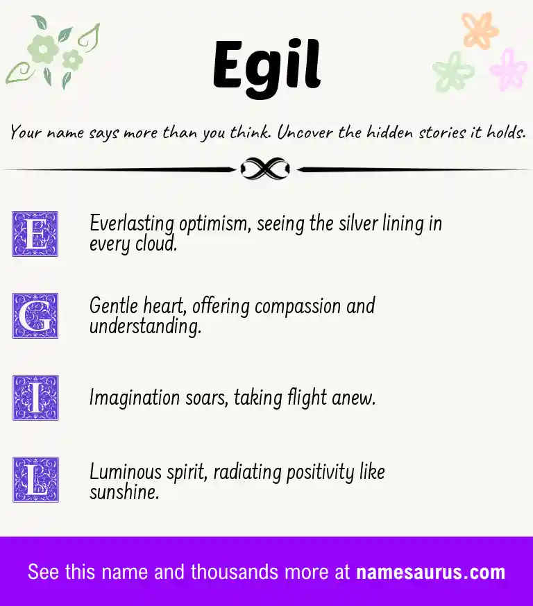 Acrostic poem about Egil.