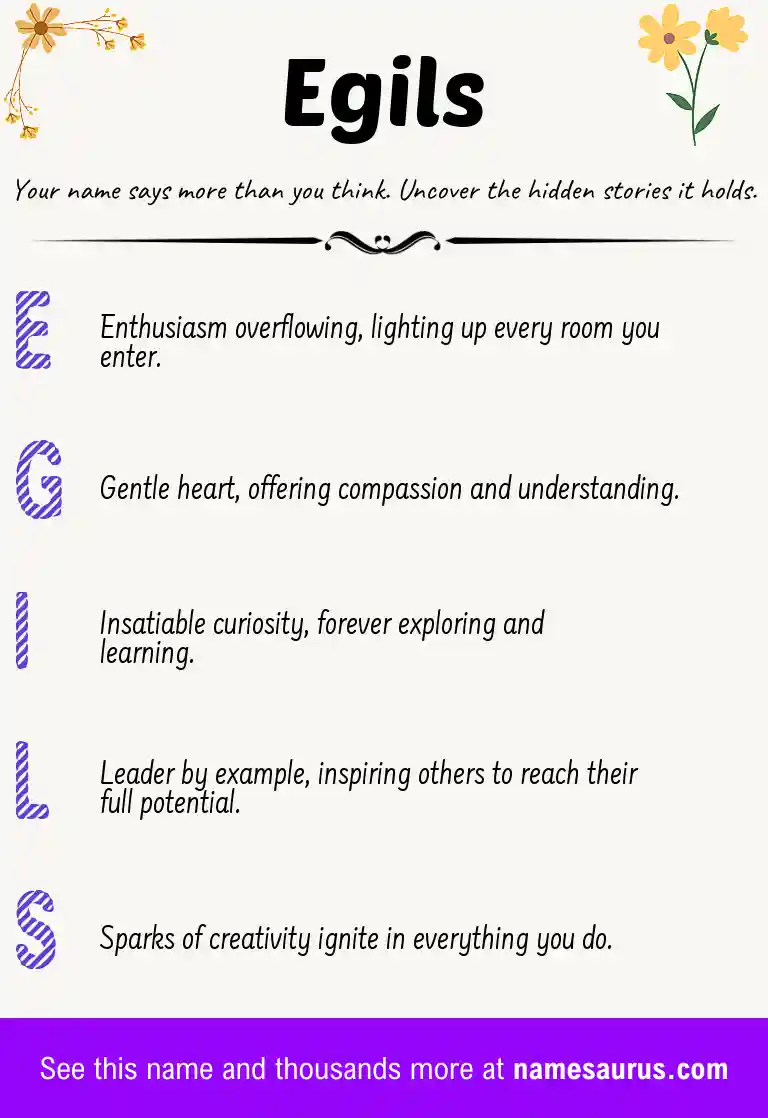 Acrostic poem about Egils.
