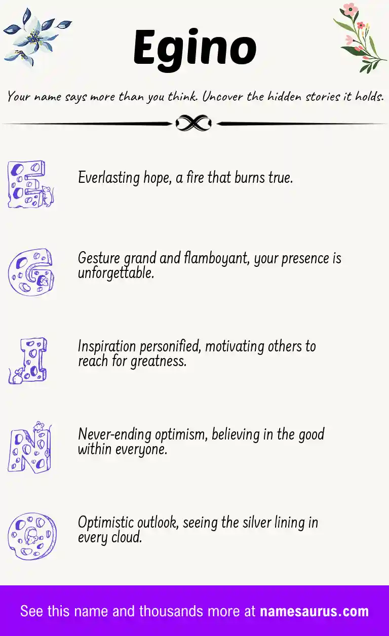 Acrostic poem about Egino.