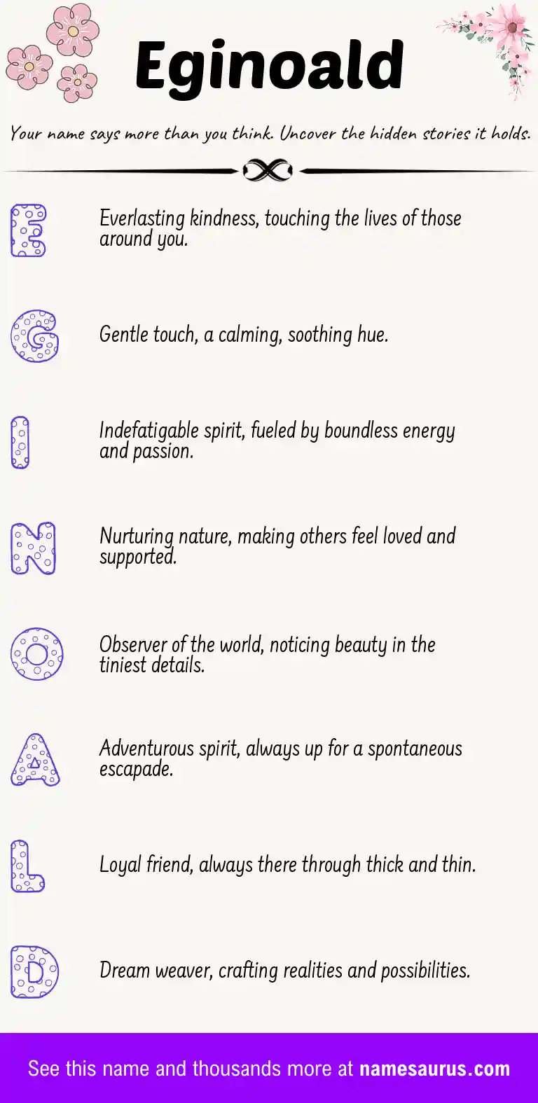 Acrostic poem about Eginoald.