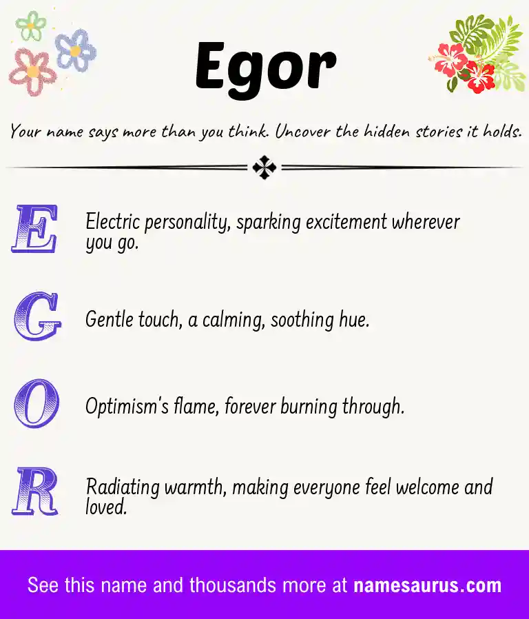 Acrostic poem about Egor.