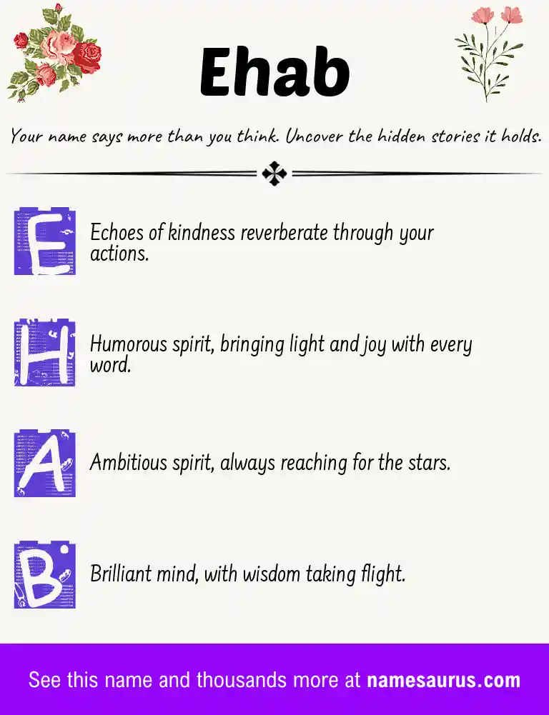 Acrostic poem about Ehab.