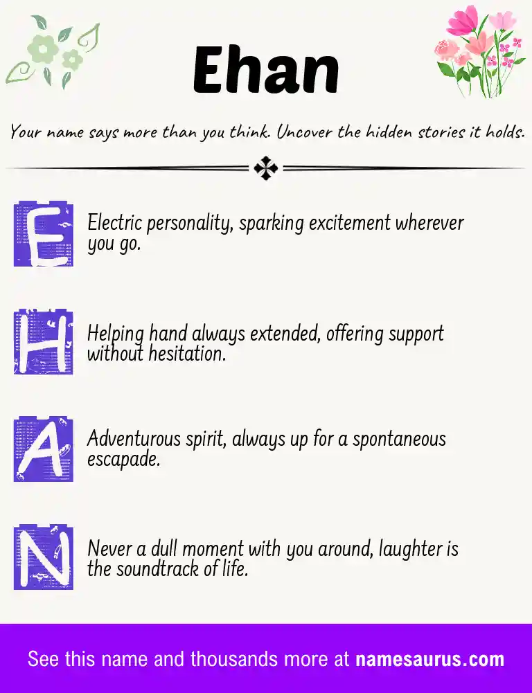 Acrostic poem about Ehan.
