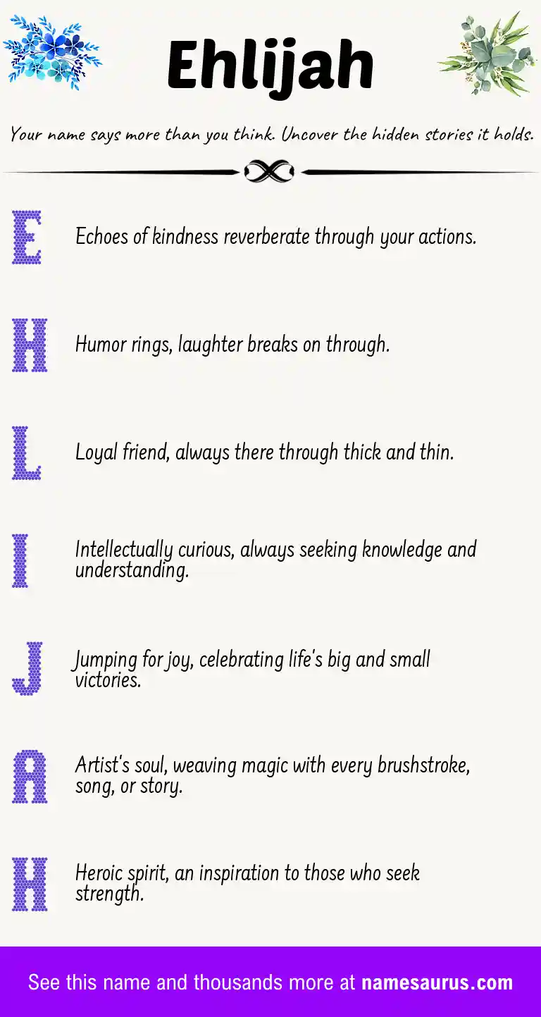 Acrostic poem about Ehlijah.