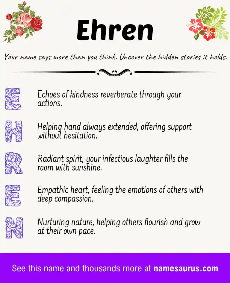 Acrostic poem about Ehren.