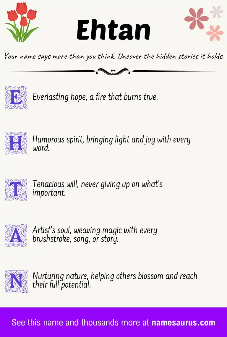 Acrostic poem about Ehtan.