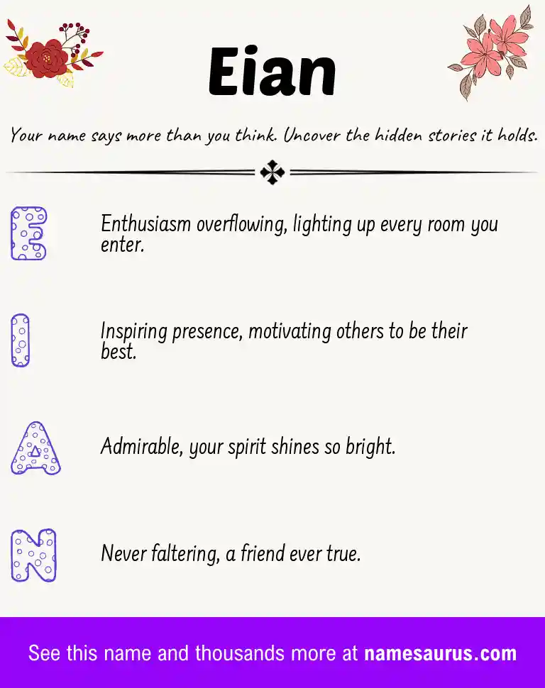 Acrostic poem about Eian.