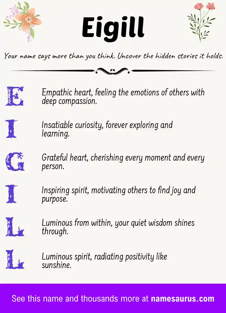 Acrostic poem about Eigill.