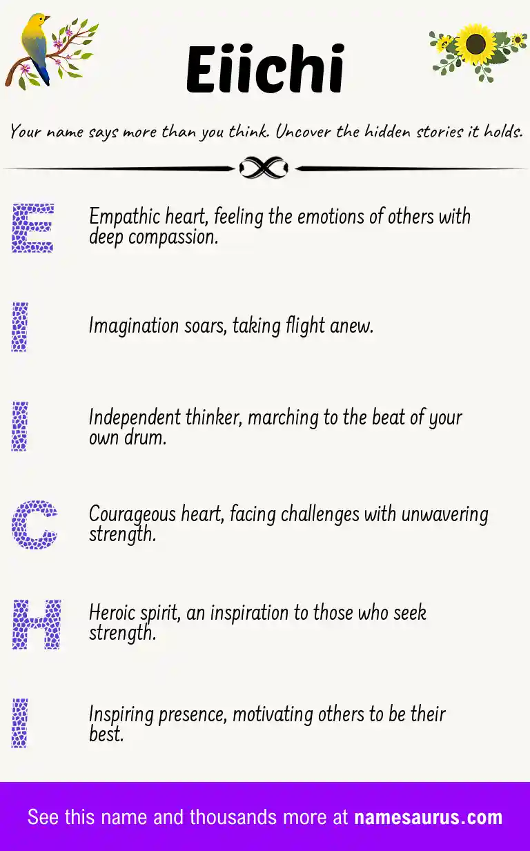 Acrostic poem about Eiichi.