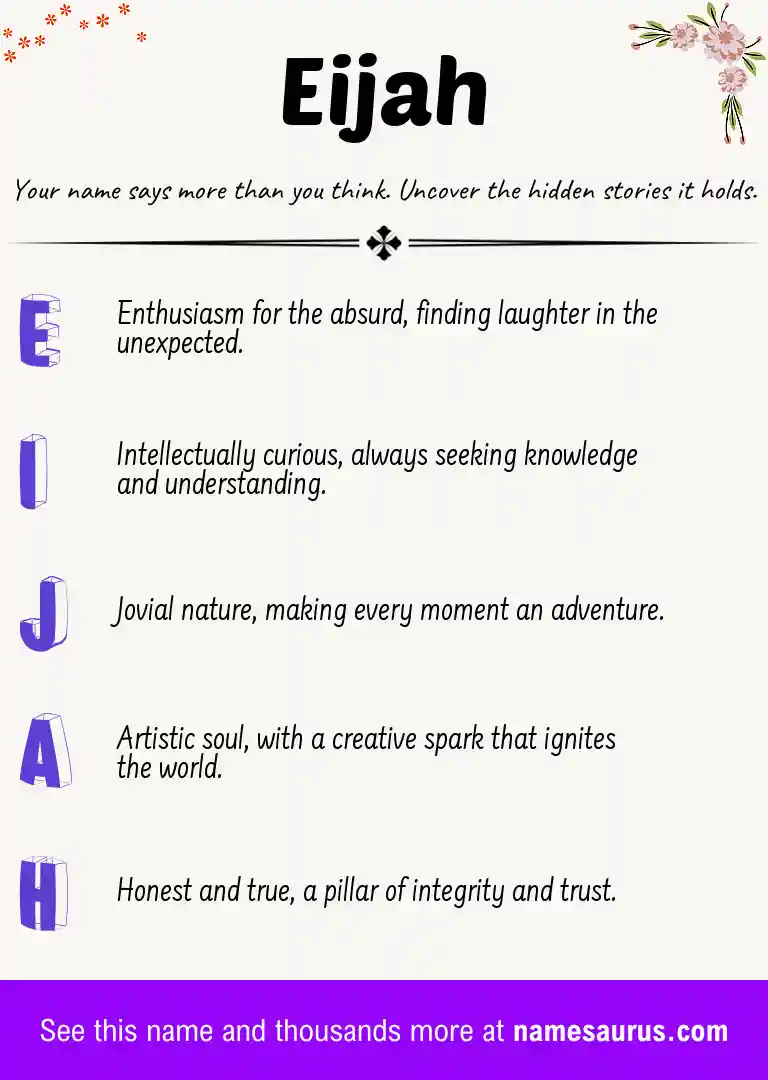 Acrostic poem about Eijah.