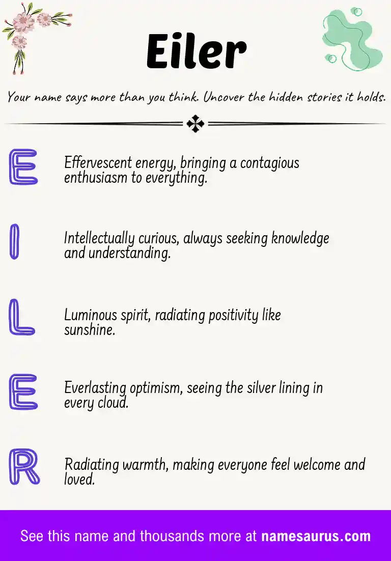 Acrostic poem about Eiler.