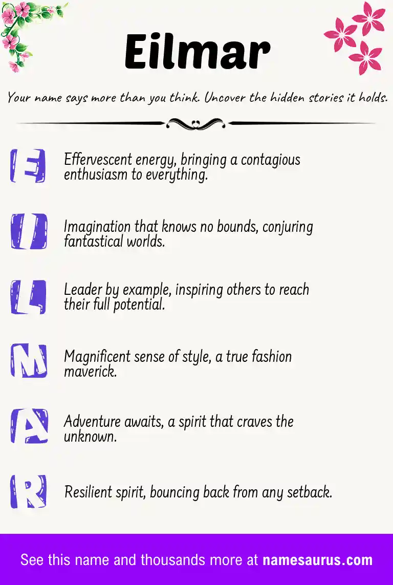 Acrostic poem about Eilmar.