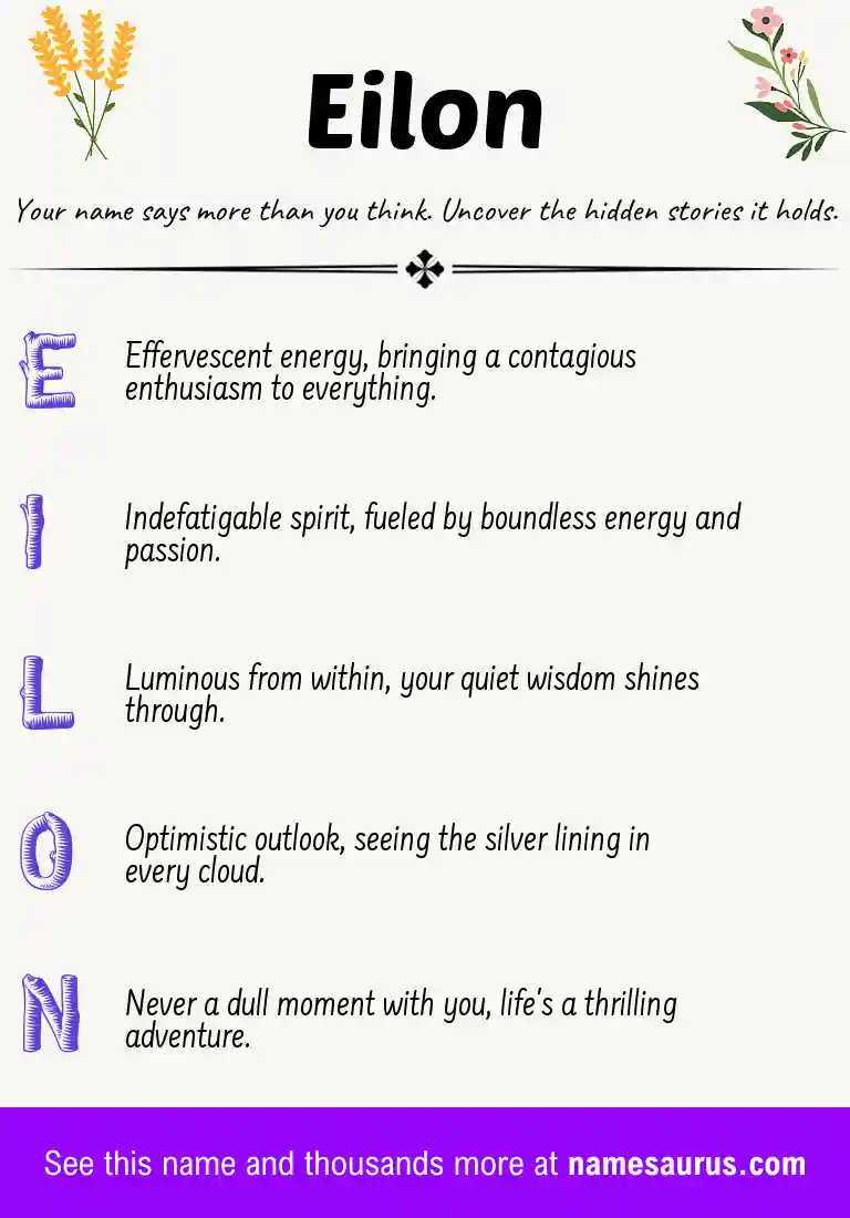 Acrostic poem about Eilon.