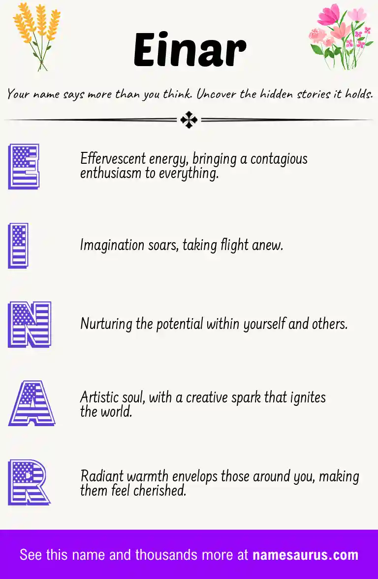 Acrostic poem about Einar.