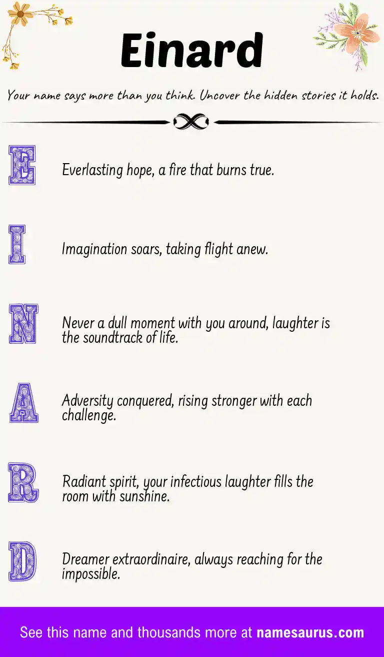 Acrostic poem about Einard.