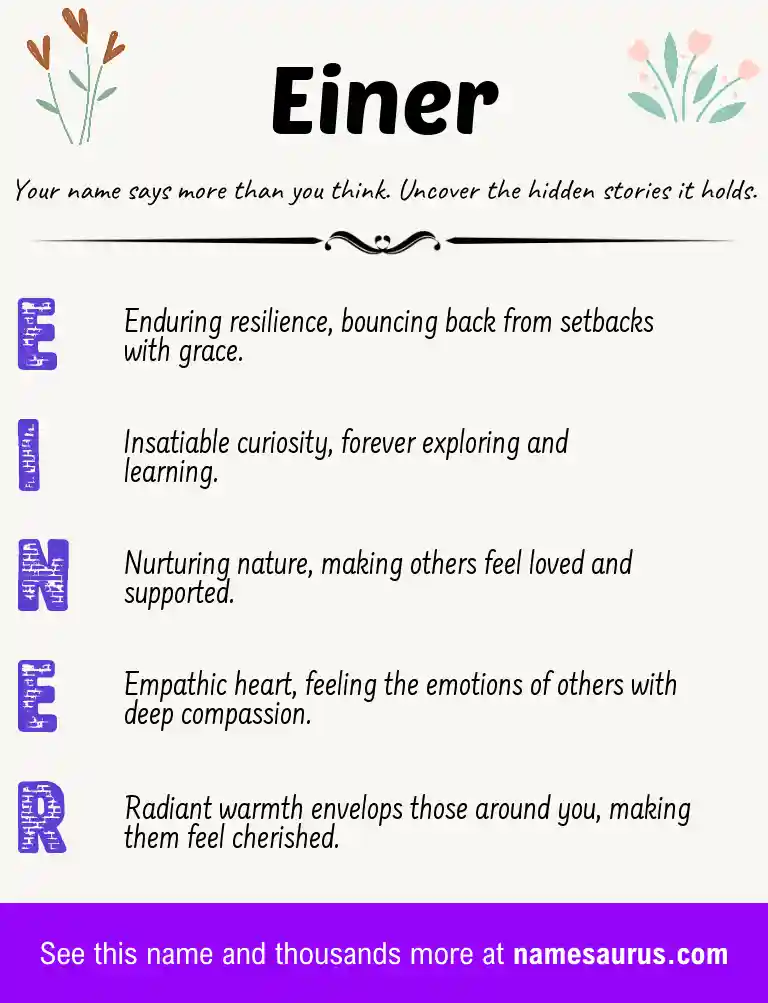 Acrostic poem about Einer.